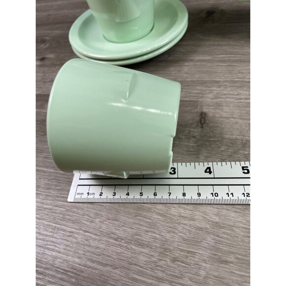 Lot of 5 Vintage Dallas Ware Coffee Cups - Pretty Seafoam Green - Made in USA - Picture 15 of 16